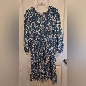 Floral Blue and White Dress